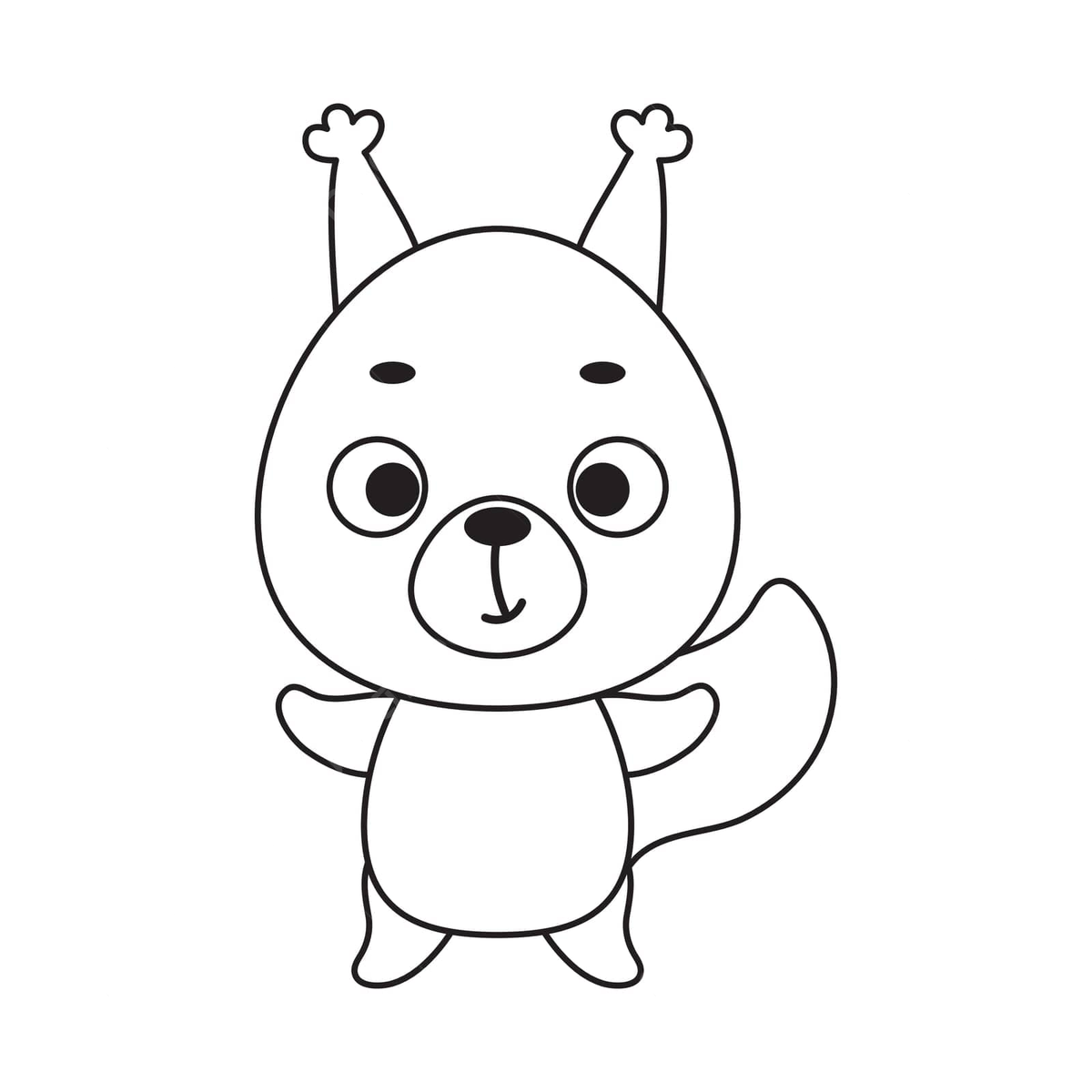 Cute squirrel coloring page for preschoolers with animals vector illustration vector outline challenge kindergarten png and vector with transparent background for free download