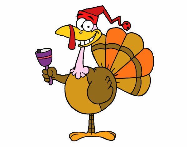 Colored page funny turkey painted by user not registered