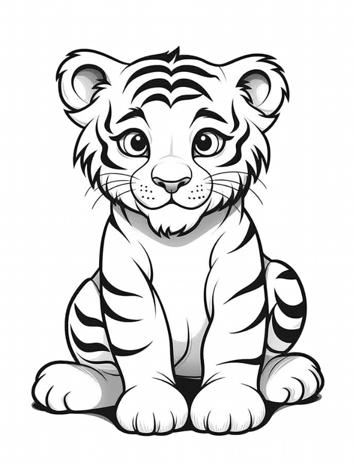 Tiger coloring pages hue therapy