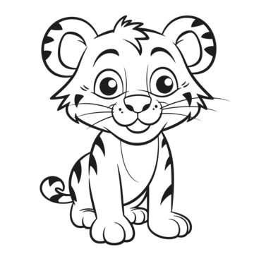 Tiger coloring vector art png images free download on