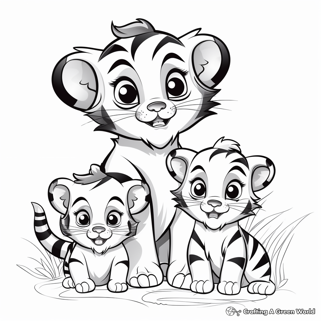 Cute baby tiger coloring pages