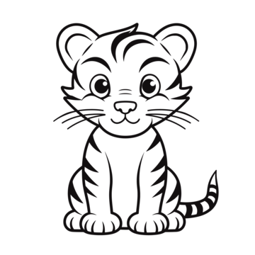 Tiger coloring vector art png images free download on