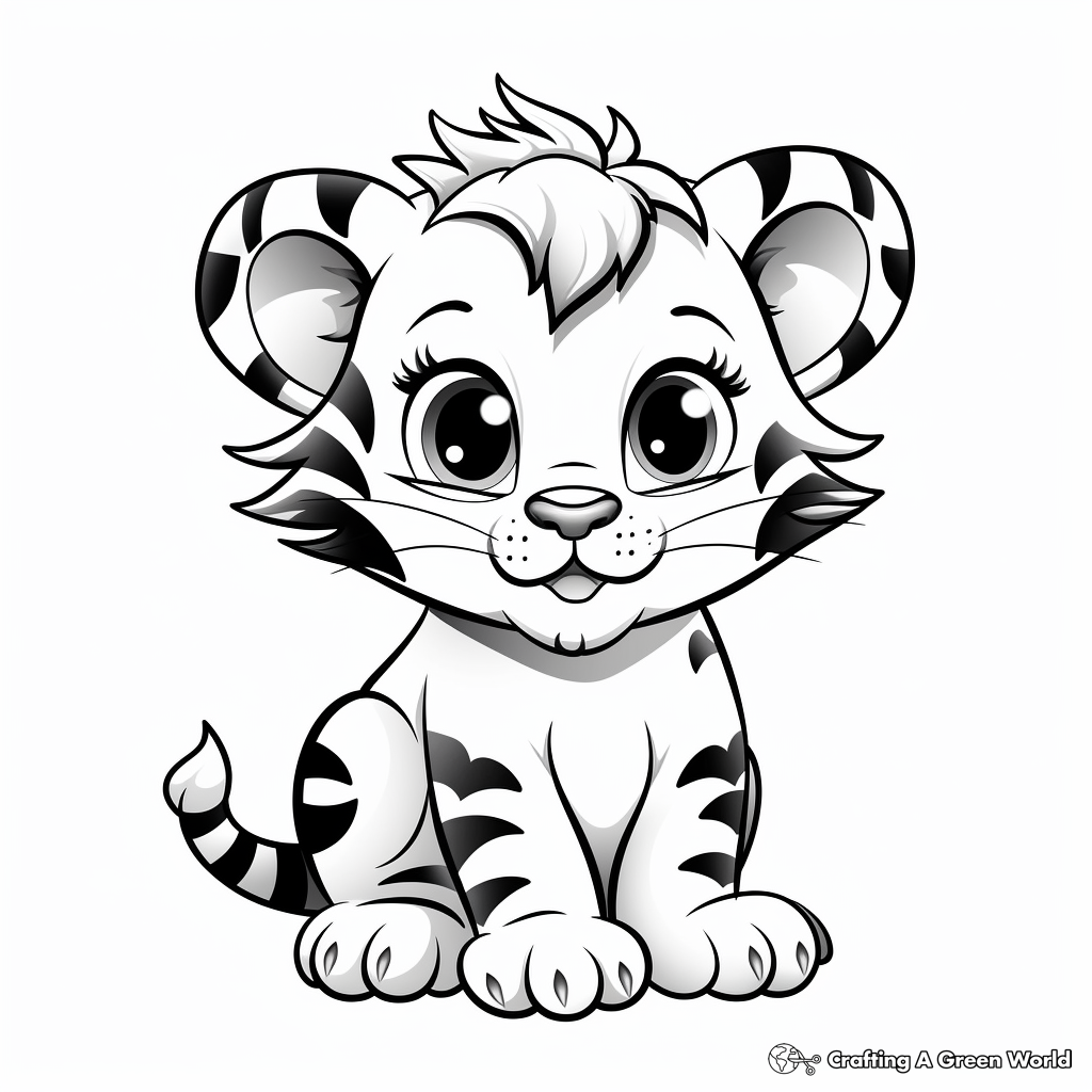 Cute baby tiger coloring pages