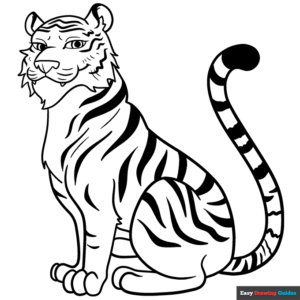 Cartoon tiger coloring page easy drawing guides