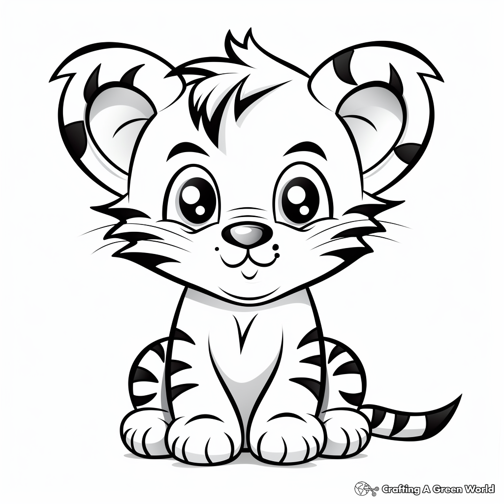 Cute baby tiger coloring pages