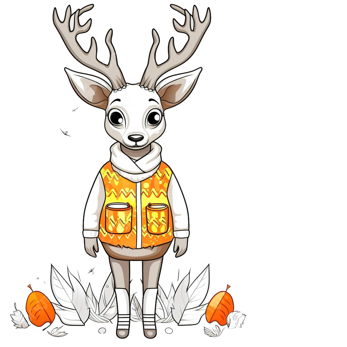 Copy the picture kids game and coloring page with a cute deer using halloween costume trace coloring book cartoon game png transparent image and clipart for free download