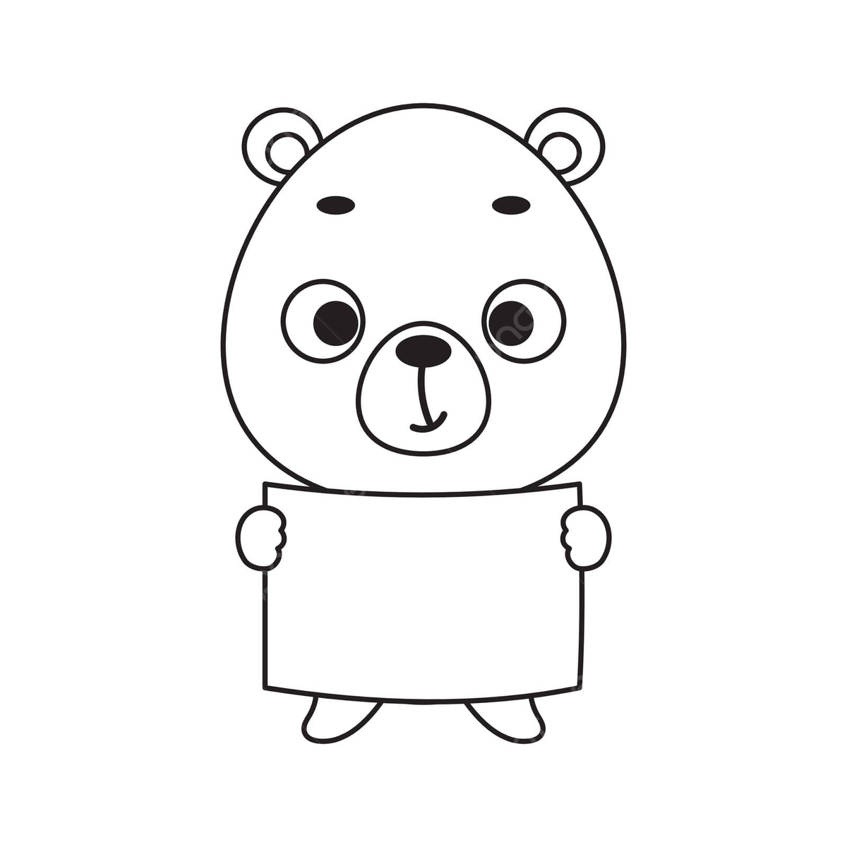 Cute bear coloring page for kids with educational animal theme vector education wild cute png and vector with transparent background for free download