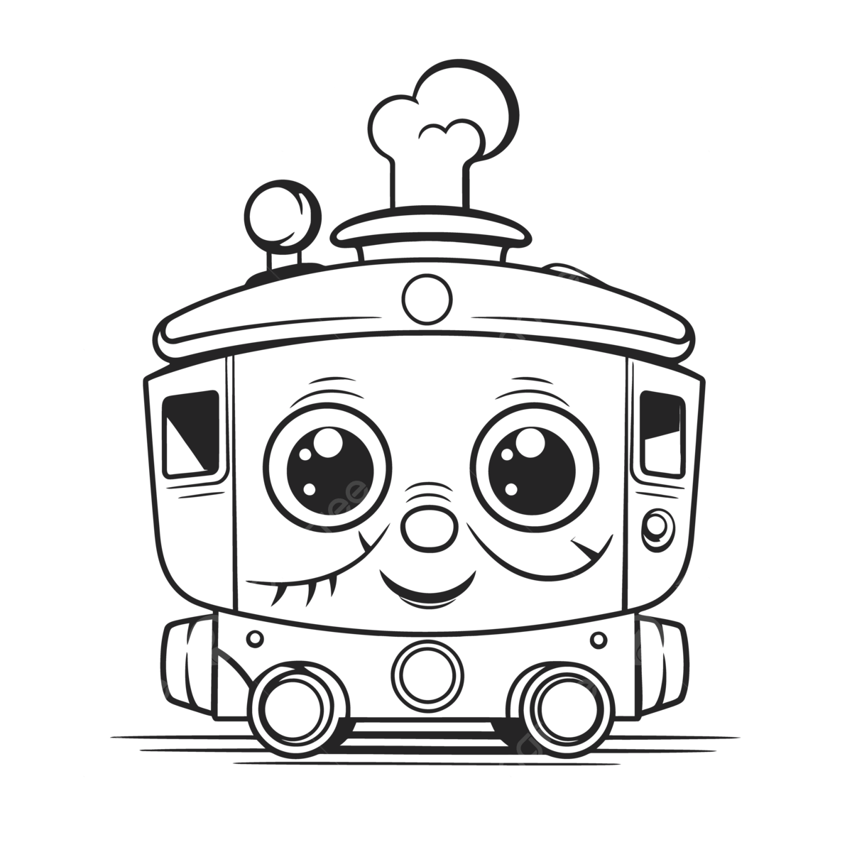 Cute train coloring page with large eyes outline sketch drawing vector steam drawing steam outline steam sketch png and vector with transparent background for free download