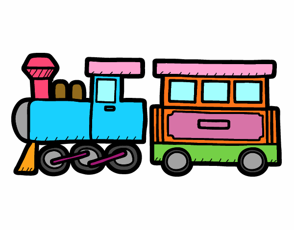 Colored page joyful train painted by user not registered