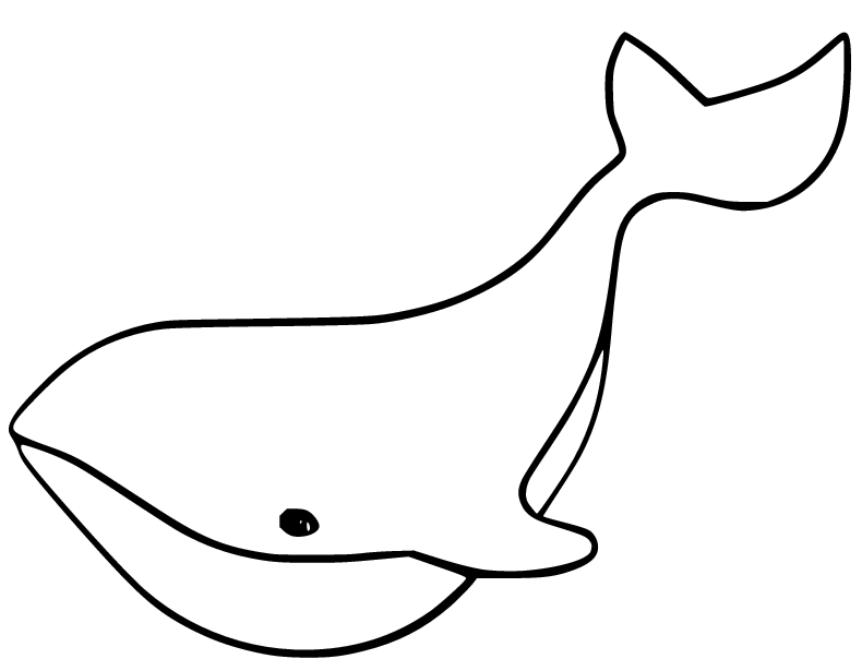 Simple cartoon whale coloring pages