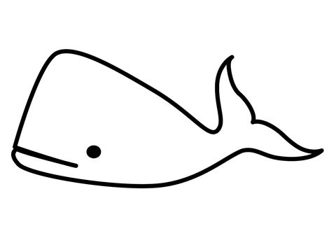 Simple cartoon whale coloring page free printable coloring pages