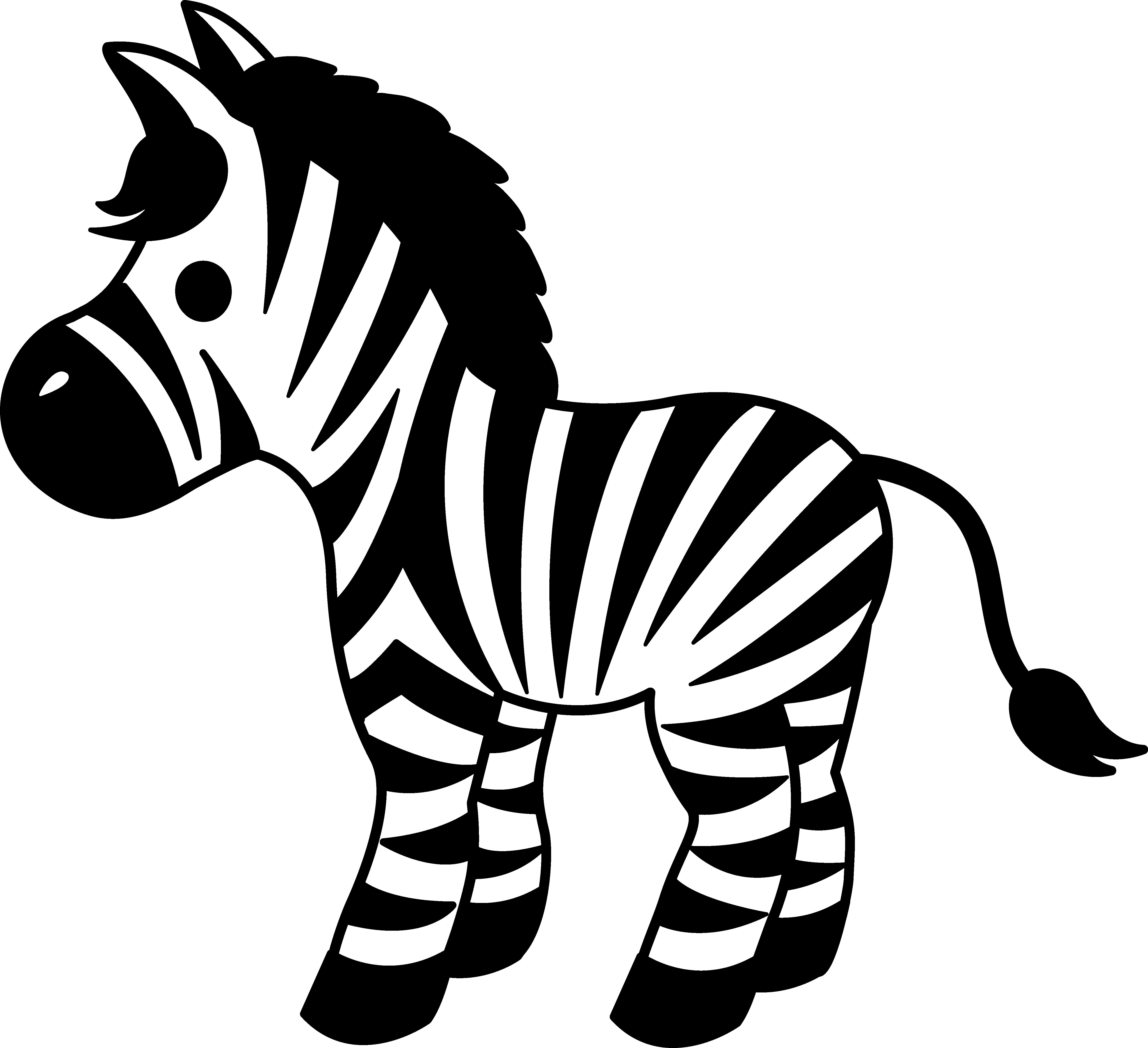 Cute striped zebra clipart