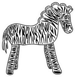 Adorable cartoon zebra side view sticker