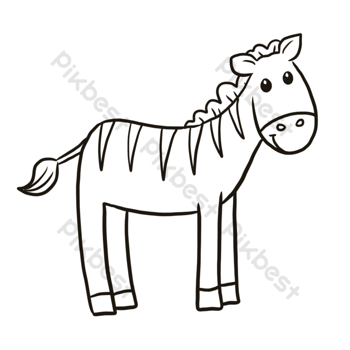 Zebra animal cartoon doodle coloring page cute kawaii illustrations png images eps free download
