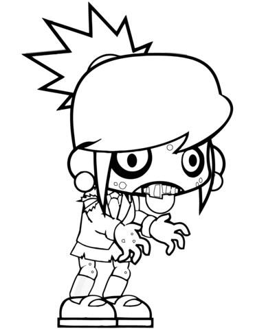 Zombie girl coloring page free printable coloring pages