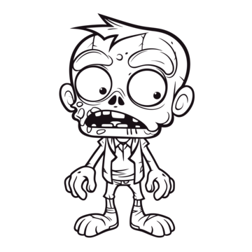 Cartoon zombie coloring page png transparent images free download vector files