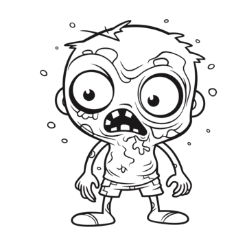 Cartoon coloring page of a zombie outline sketch drawing vector car drawing cartoon drawing wing drawing png and vector with transparent background for free download