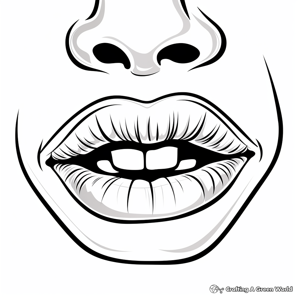 Lips coloring pages