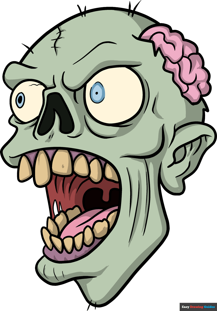 How to draw a zombie face