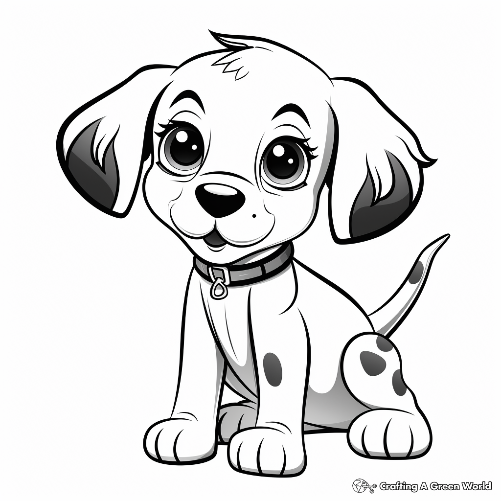 Cute cartoon animals with big eyes coloring pages