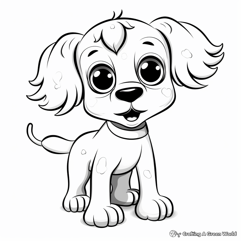 Cute cartoon animals with big eyes coloring pages