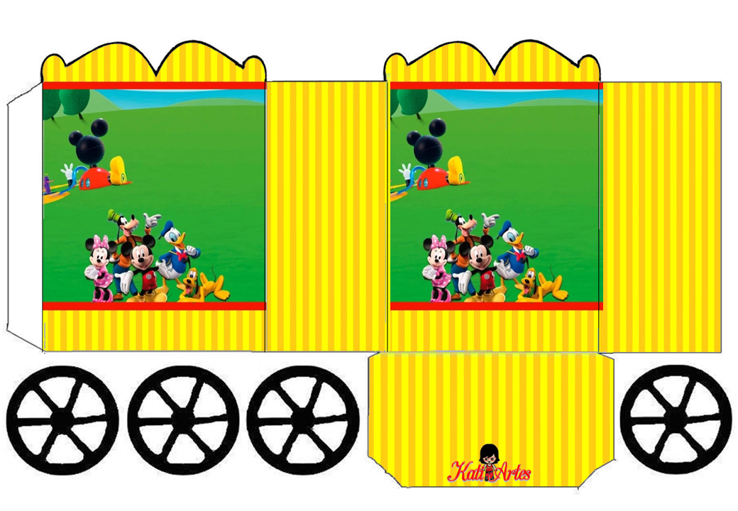Mickey club house princess carriage shaped free printable box
