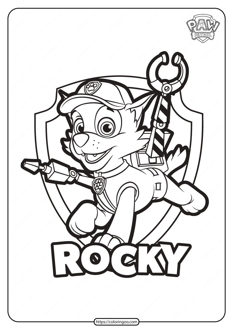 Desenhos para colorir grãtis paw patrol rocky paw patrol coloring paw patrol coloring pages paw patrol rocky