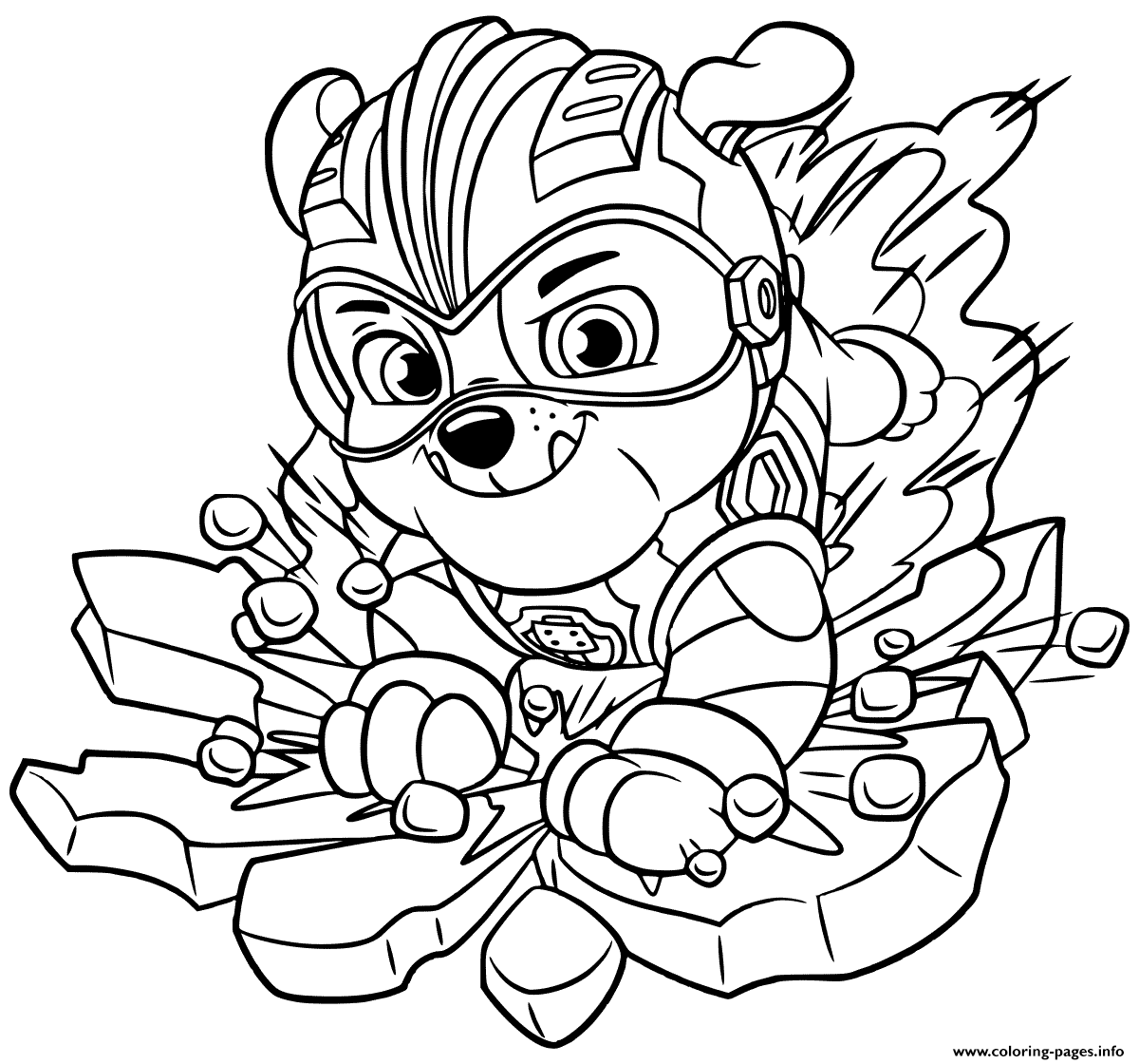 Print mighty pups rubbl coloring pag coloriage coloriage paw patrol coloriage super hãros