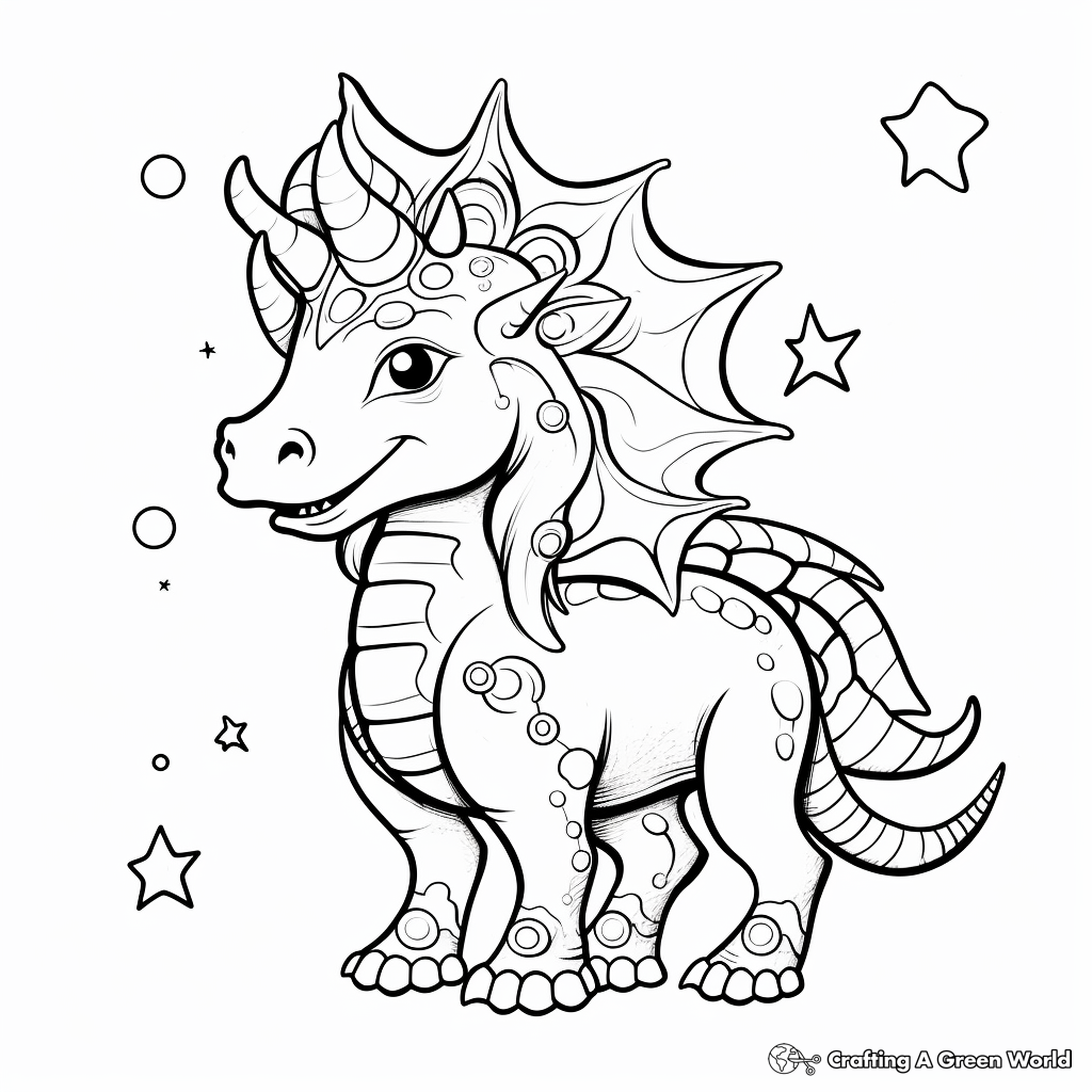 Unicorn dinosaur coloring pages