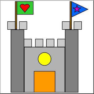 Clip art basic shapes castle color i