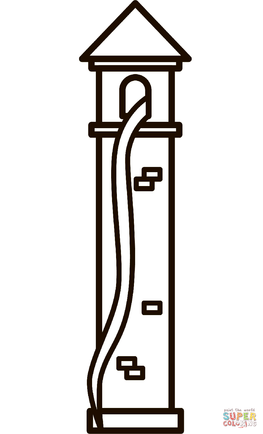 Rapunzel tower coloring page free printable coloring pages
