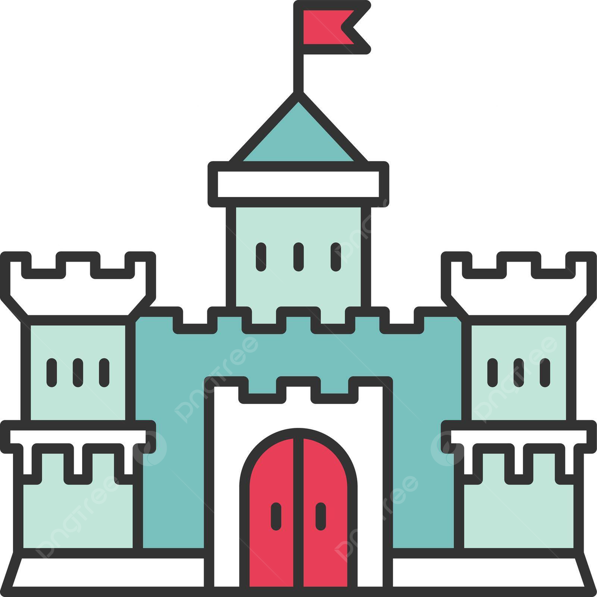 Medieval castle color icon knight king stronghold vector knight king stronghold png and vector with transparent background for free download