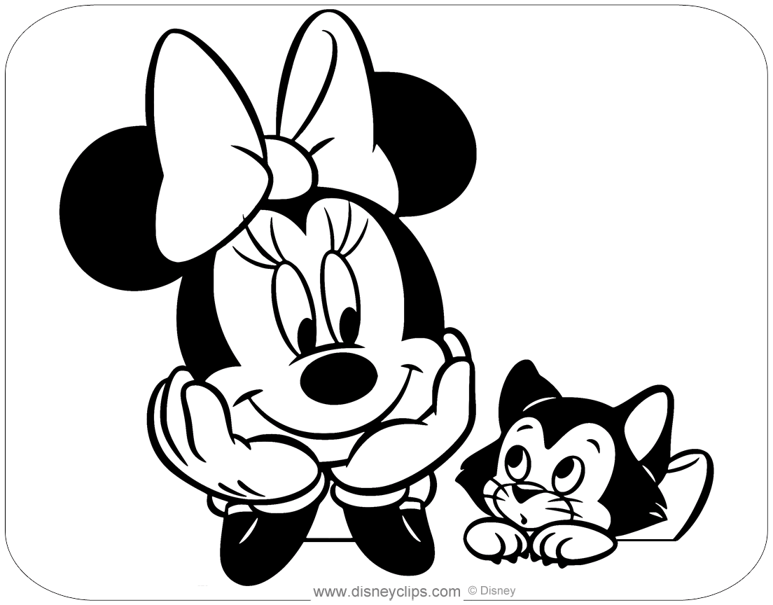 Minnie mouse animal friends coloring pages