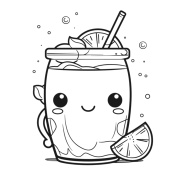 Cute kawaii coloring page drink coloring page outline sketch drawing vector kawaii drawing wing drawing ring drawing png and vector with transparent background for free download