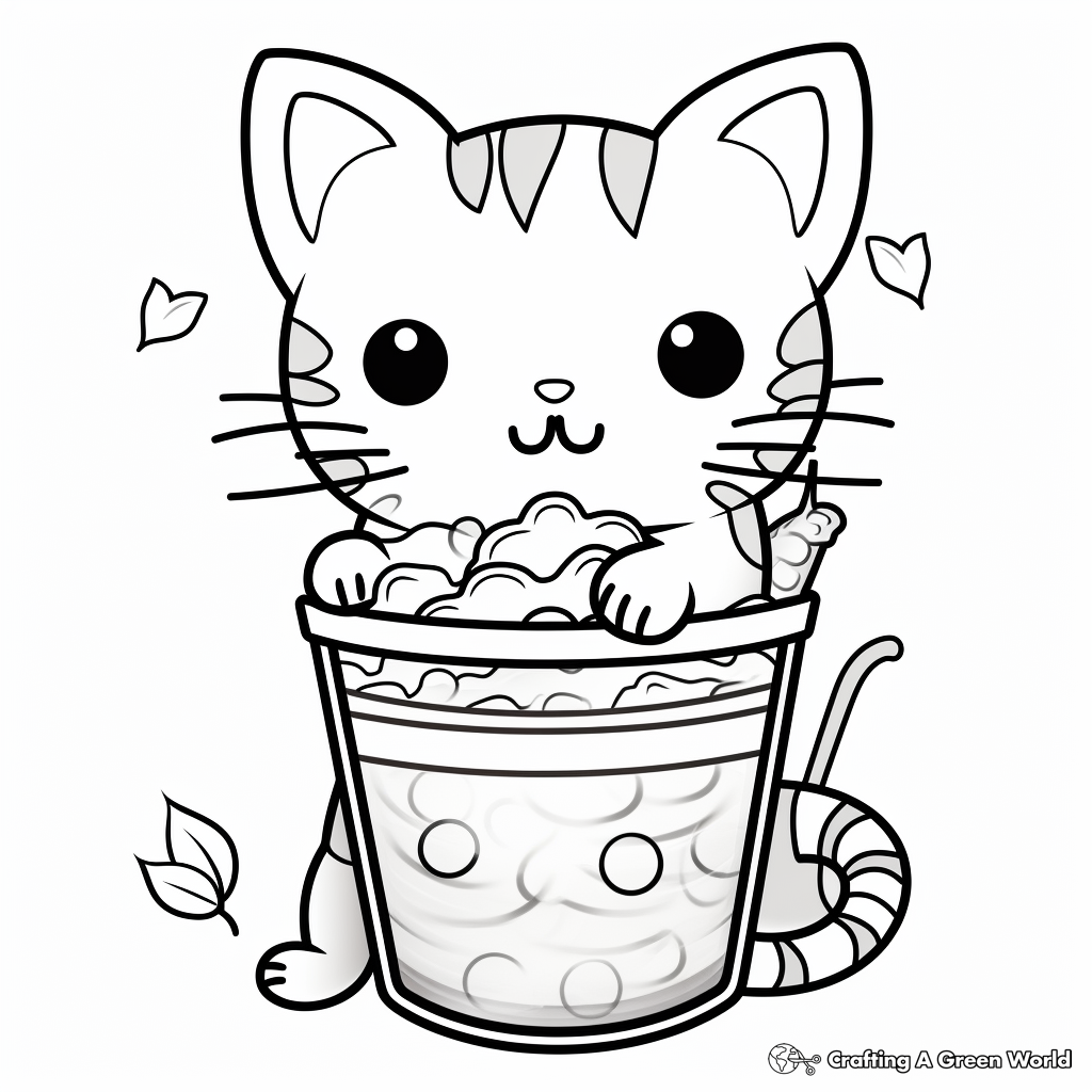 Cute bubble tea coloring pages