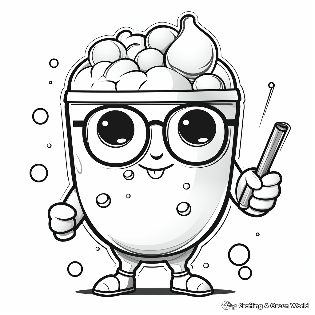 Cute bubble tea coloring pages