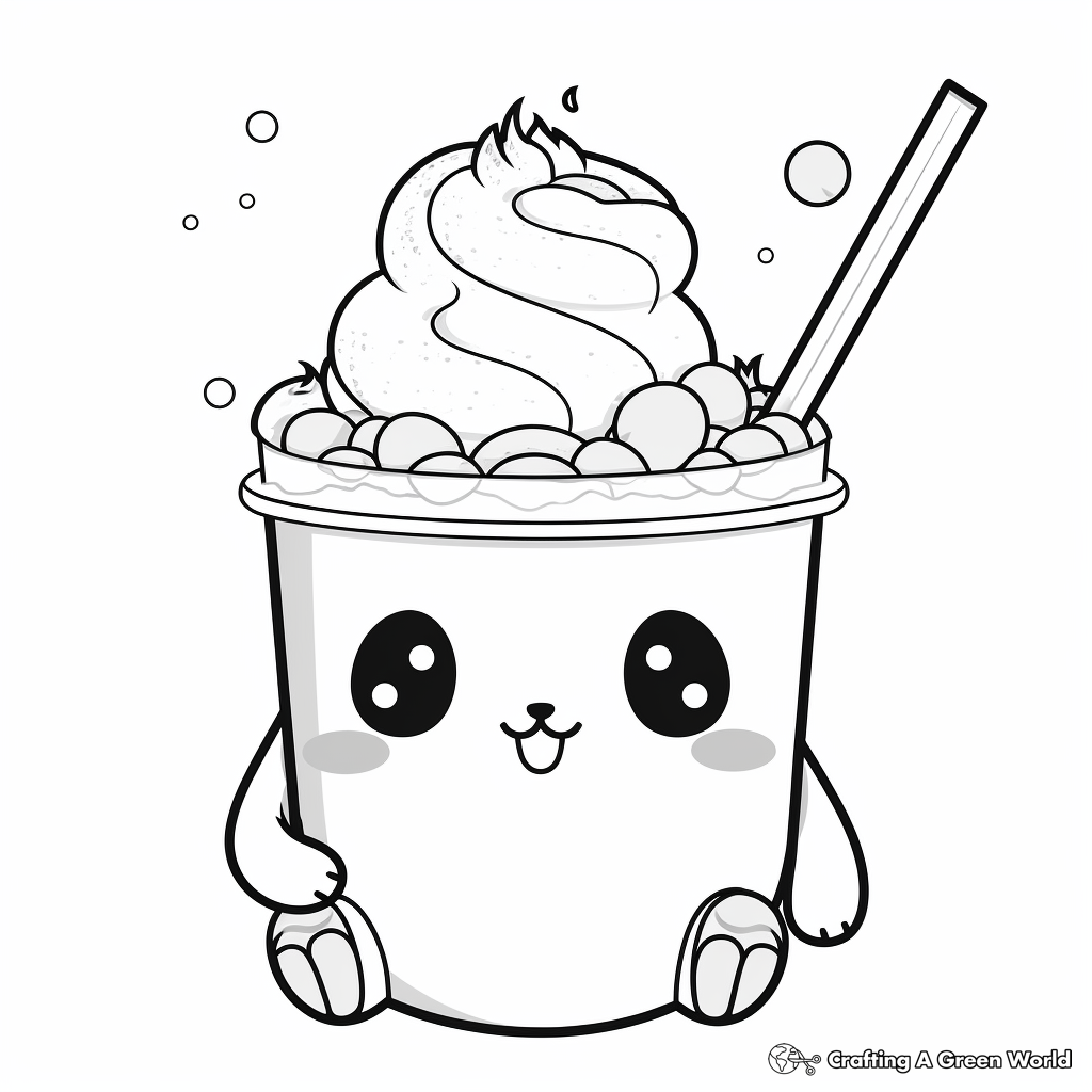 Cute bubble tea coloring pages