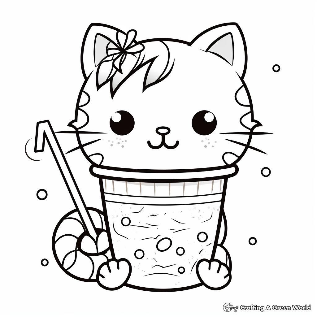 Cute bubble tea coloring pages