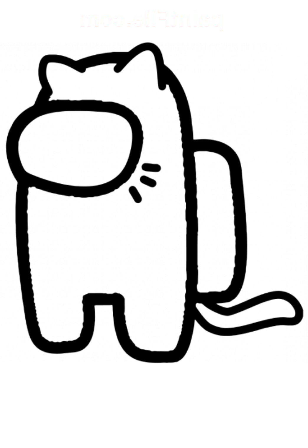 Free printable among us kitty coloring page sheet and picture for adults and kids girls and boys