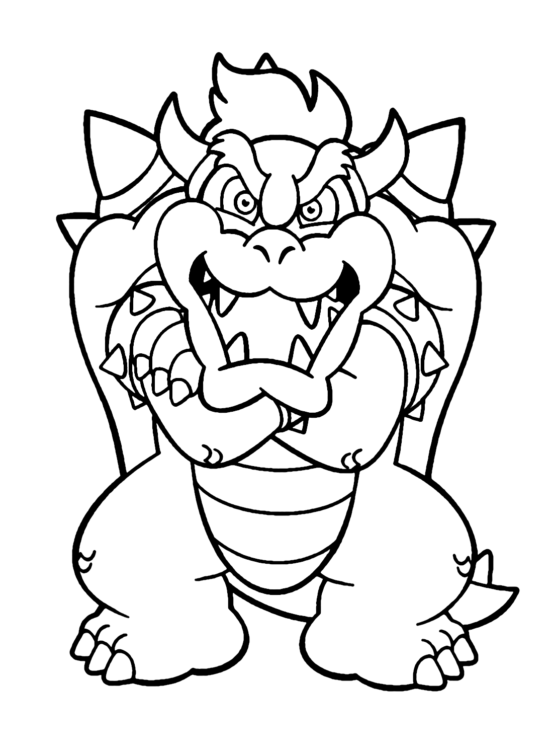 Bowser super mario color sheets coloring page