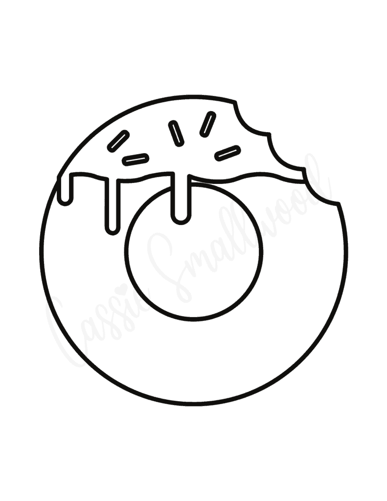 Adorable donut coloring pages