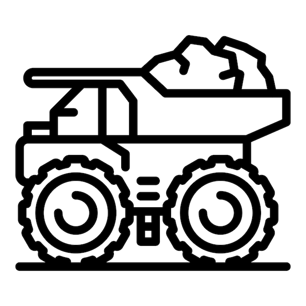 Premium vector coal dump truck icon outline coal dump truck vector icon for web design isolated on white background