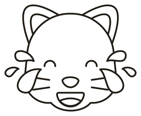 Cat face with tears of joy coloring page free printable coloring pages