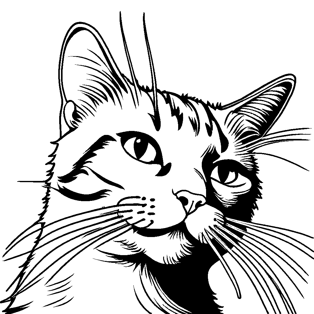 Real cat coloring page â lulu pages