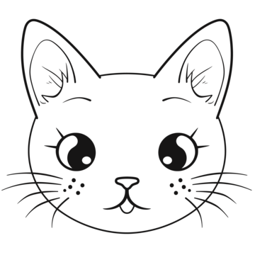 Cat face outline png transparent images free download vector files