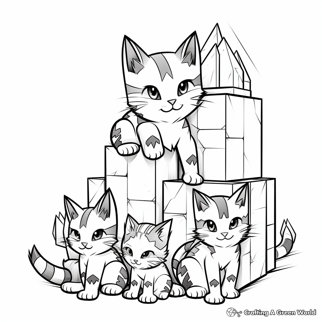 Minecraft cat coloring pages