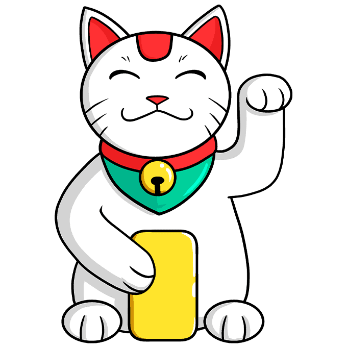 How to draw a lucky cat