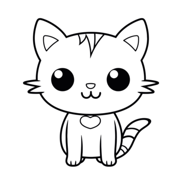 Cat coloring vector art png images free download on