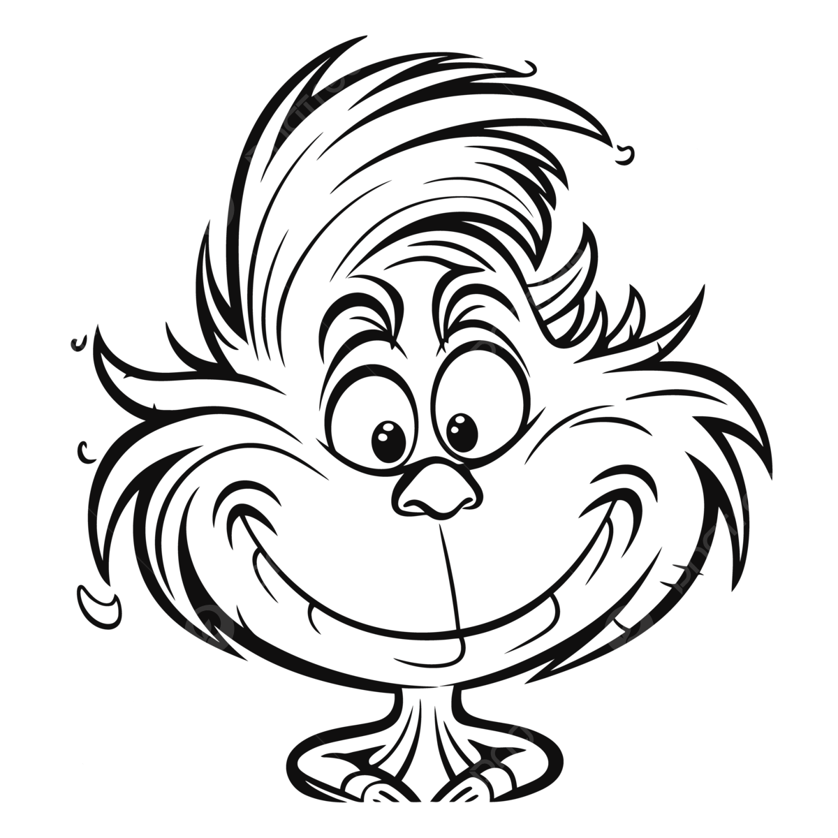 Black and white drawing of a cartoon grinch cartoon coloring page outline sketch vector car drawing cartoon drawing wing drawing png and vector with transparent background for free download
