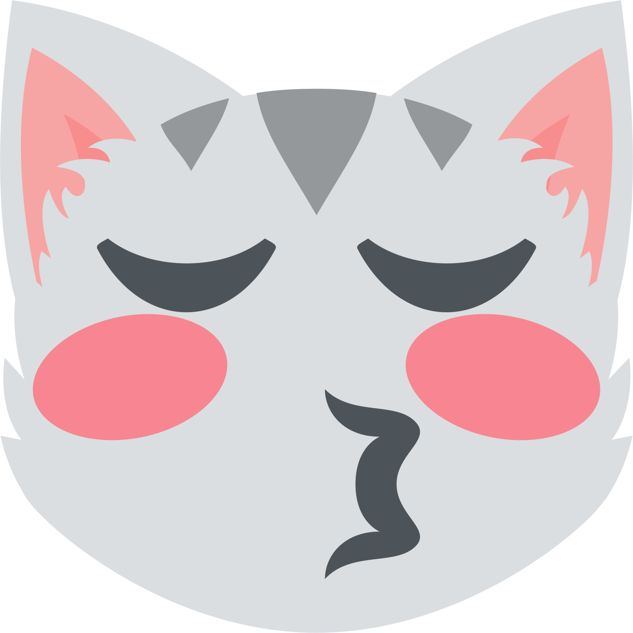 Kissing cat face with closed eyes emoji
